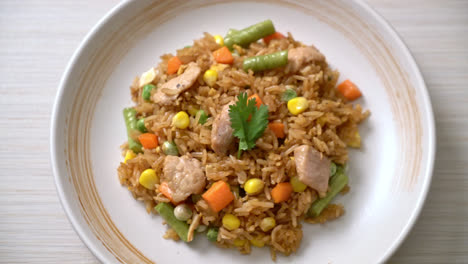 fried rice with pork and vegetable