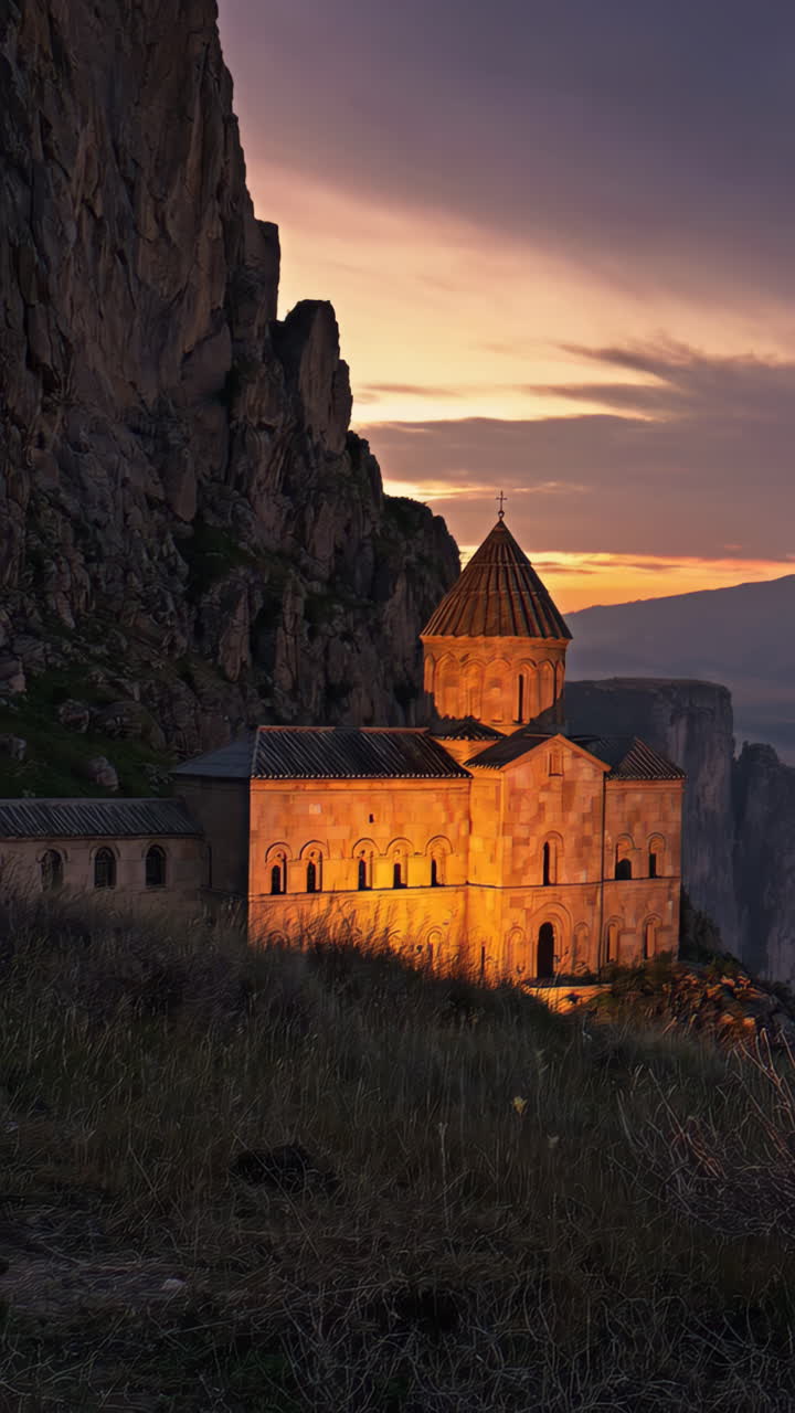 Sunrise over a Mountaintop Church