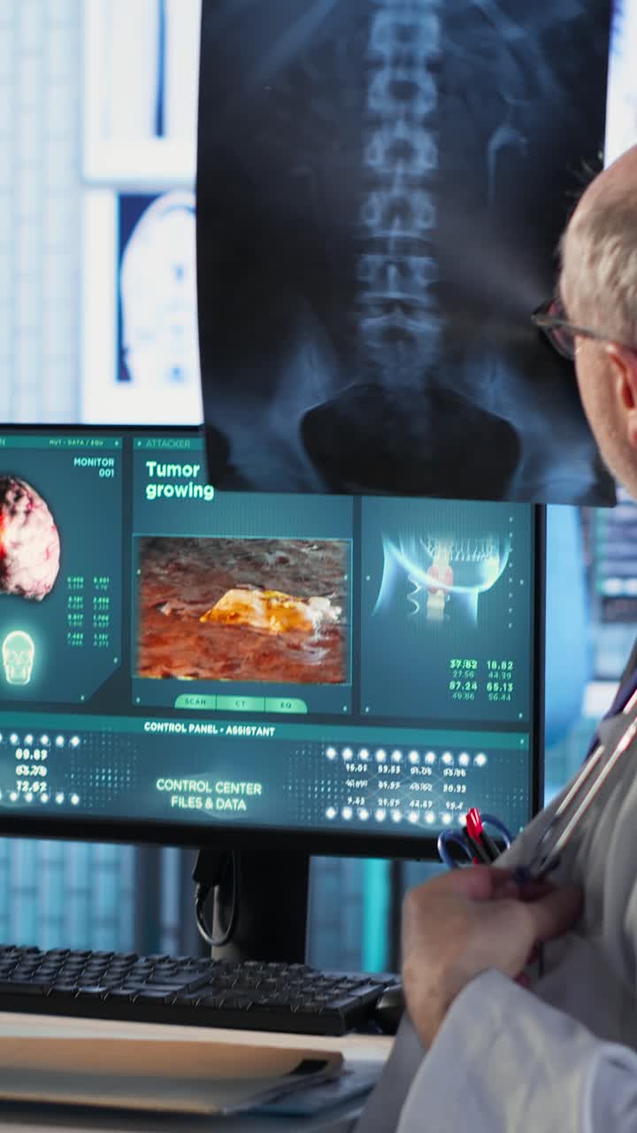 Vertical Video Geriatric physician provides cancer awareness through medical screening