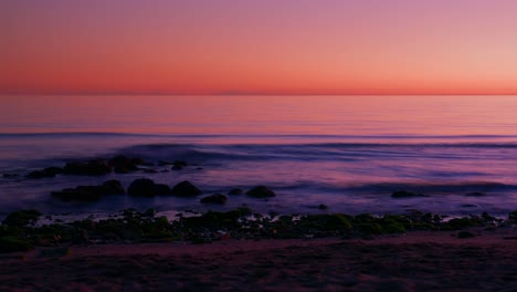 rocky beach golden sunset timelapse