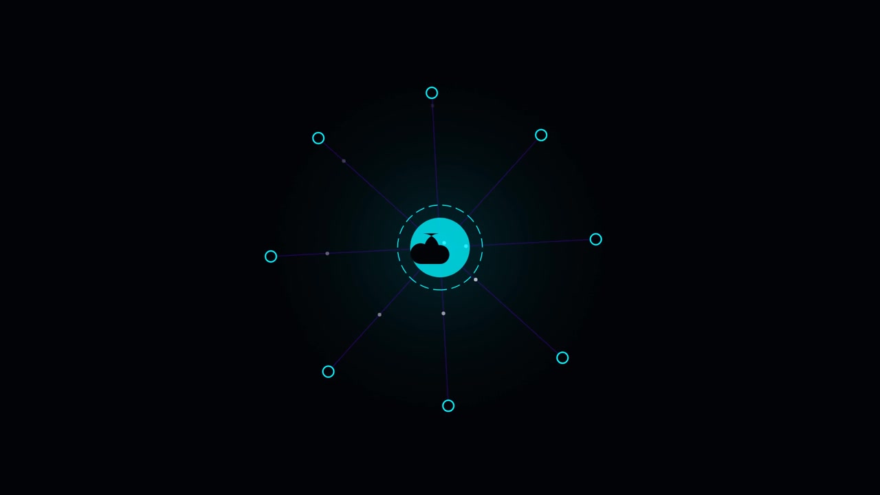 Digital Cloud Computing Network Connection Animation
