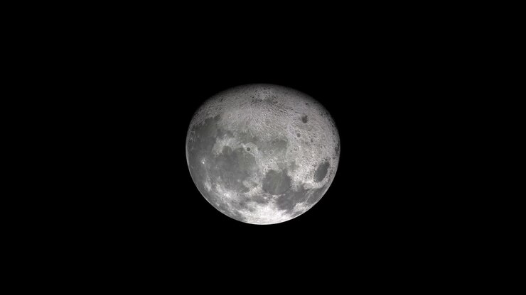 Rotação da Lua no espaço sideral.