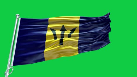 4k highly detailed flag of barbados - barbados flag high detail - national flag barbados wave pattern loopable elements