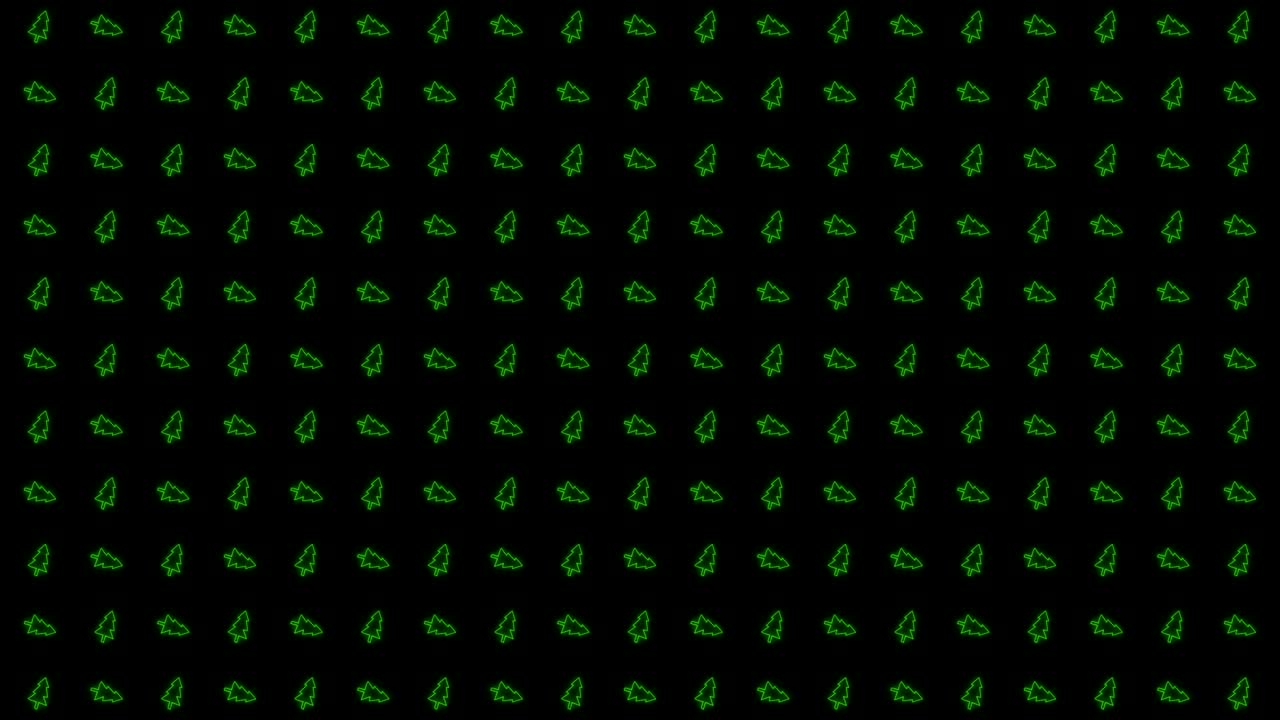 patrón de animación de fondo de mosaico de árbol de navidad en verde brillante y negro