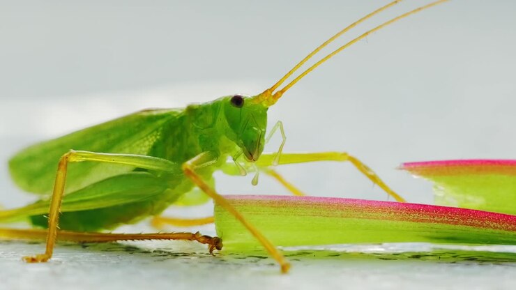 Detaljeret nærbillede af et insekt, der hviler efter udmattelse, og som viser naturens skrøbelige liv.