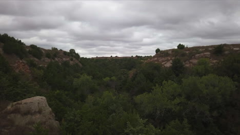 Drone-shot-of-Cliffs-and-forest