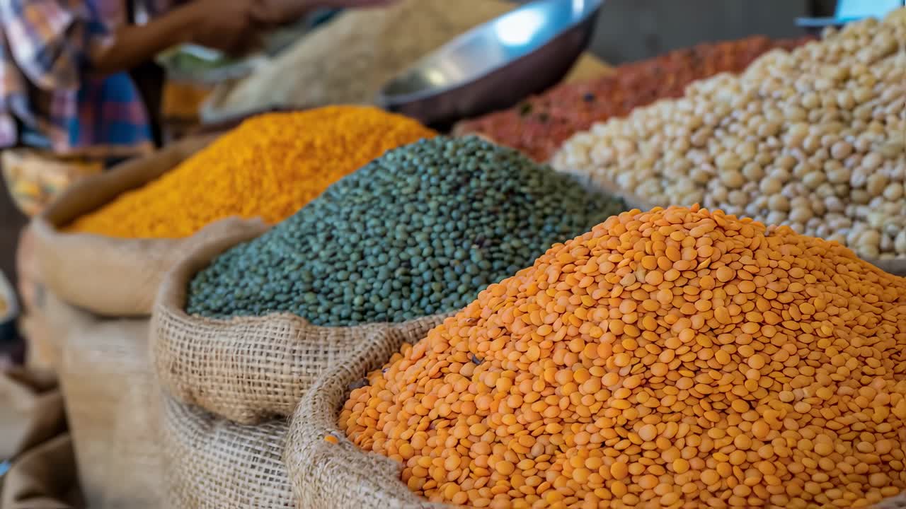 Colorful Pile of Legumes at a Market