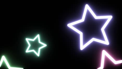 fondo de neón brillante. luces parpadeantes de la forma de las estrellas. 4k bucle sin costuras animado