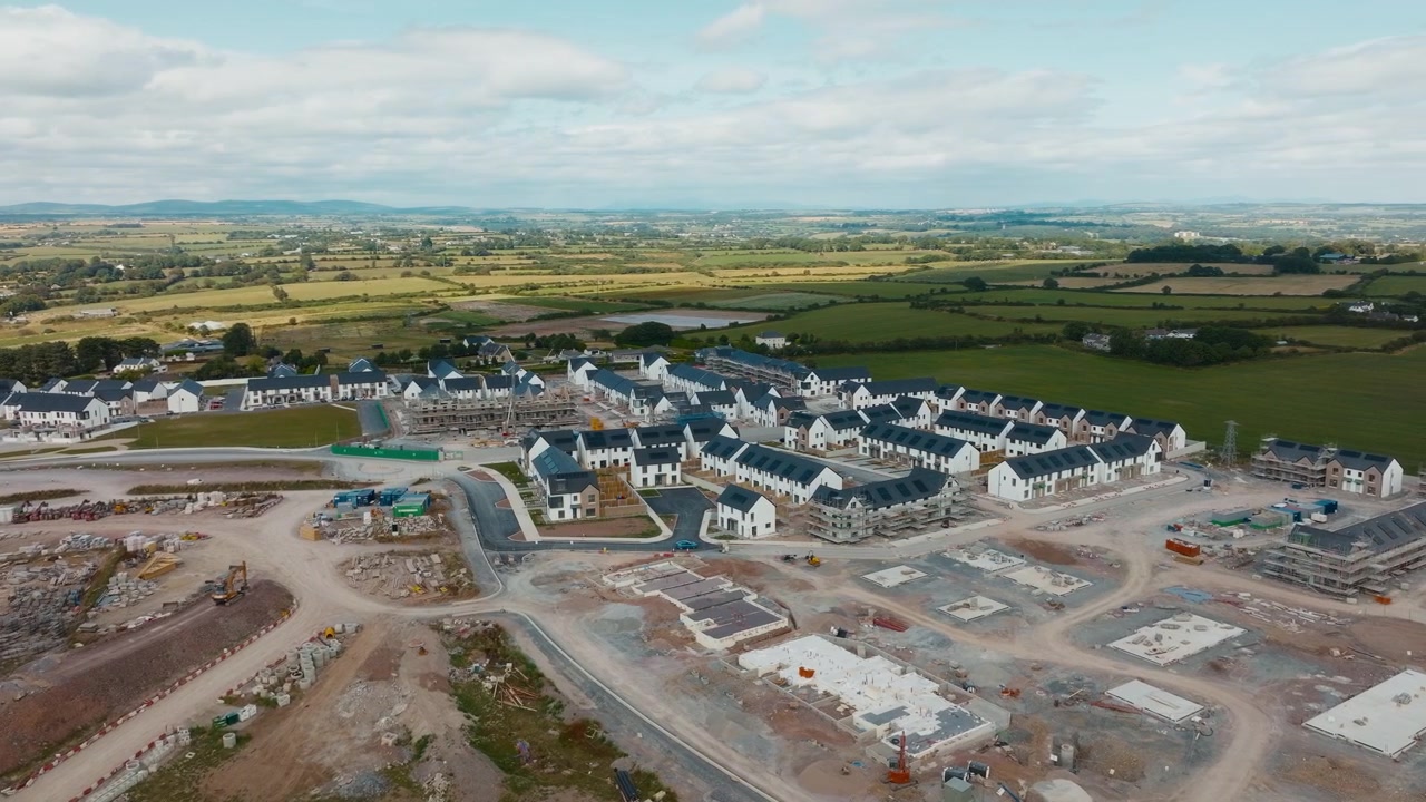 Aerial view of active housing construction site in Ballyvolane Cork Part 2