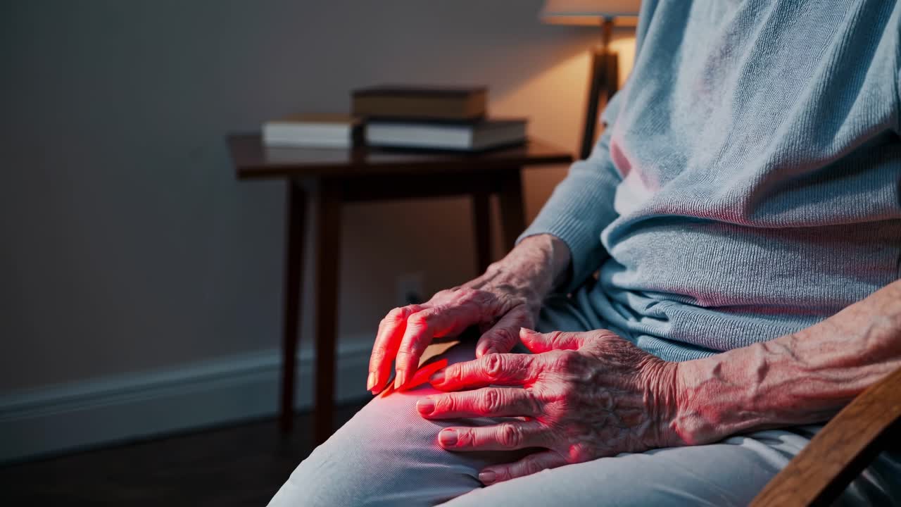 mujer anciana que experimenta dolor en las articulaciones