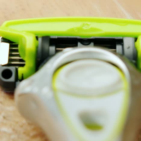 super close-up - a man shaving in the bathroom 2