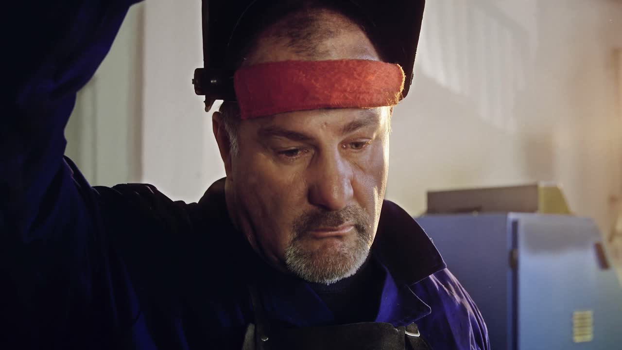 작업실에서 용접기