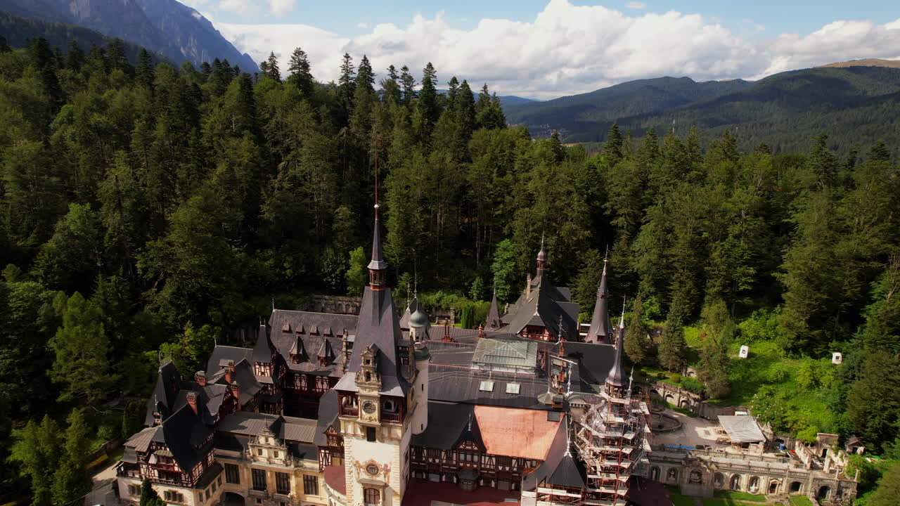 Castle of Peles Romanian tourist attraction in the woods of Sinaia