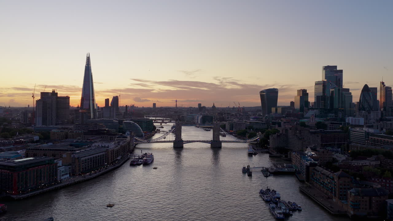 Aerial View of London at Sunset