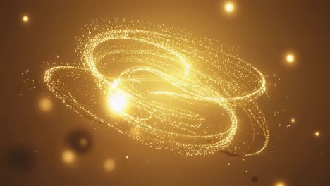 abstract golden light particles