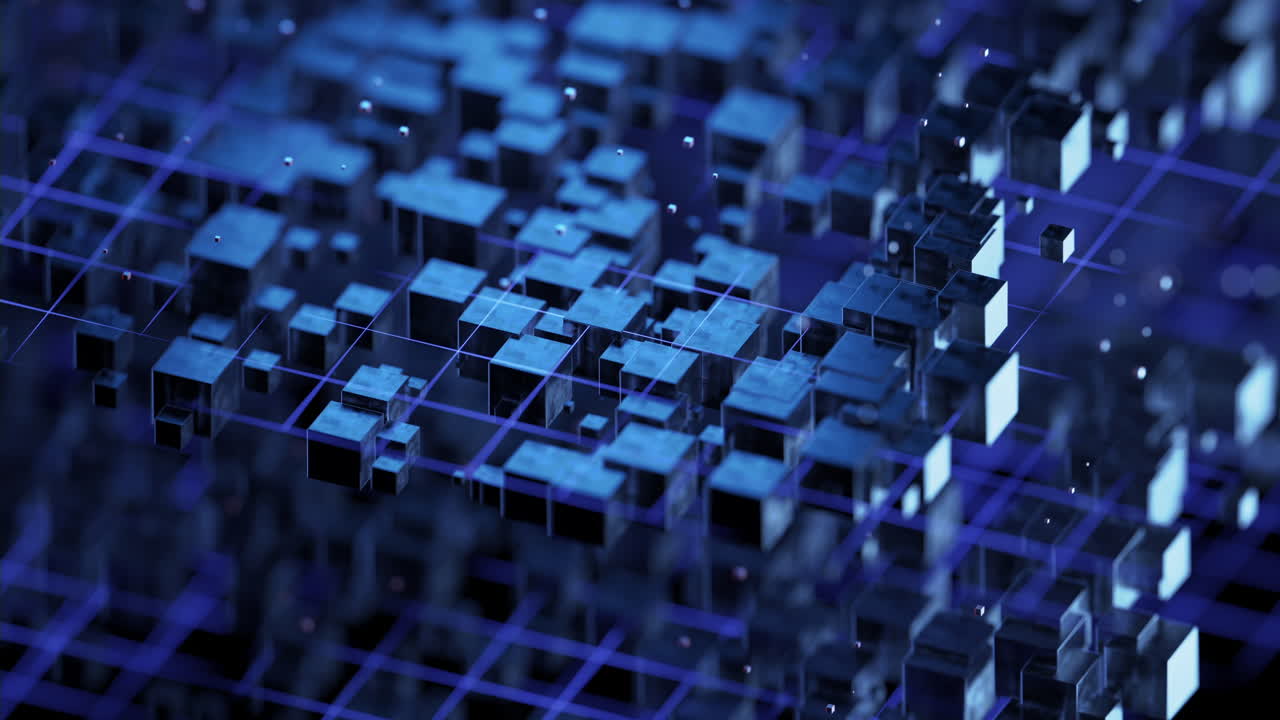 Abstract cube construction, 3d rendering.