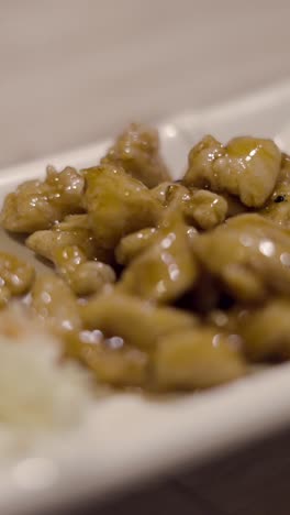 glazed chicken dish on a plate