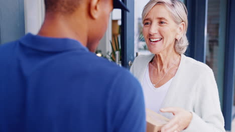 happy senior woman, online shopping