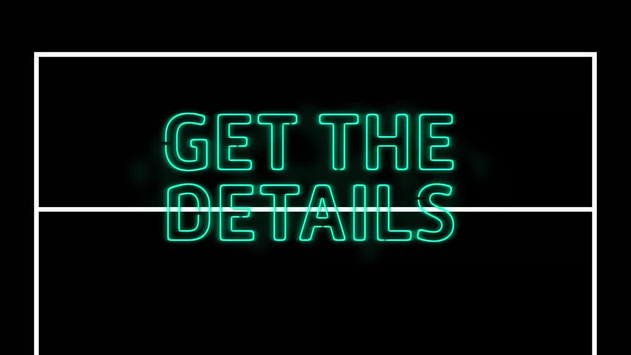 animación de iluminado obtener los detalles de texto con forma de rectángulo blanco sobre fondo negro