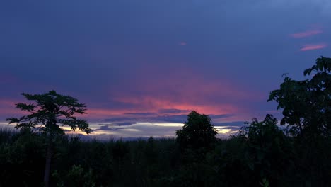 vibrant sunset over tropical landscape