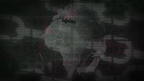 Rotierender-Globus-Und-Netzwerk-Von-Verbindungen-über-Sicherheitskettensymbol-Vor-Schwarzem-Hintergrund