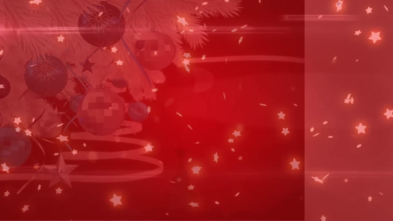 ⁇ 은 배경 에 장식 된 크리스마스 나무 가지 위 에 빛나는 별 들 의 애니메이션