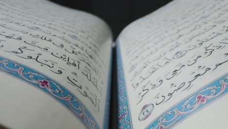 macro shot of turning quran pages