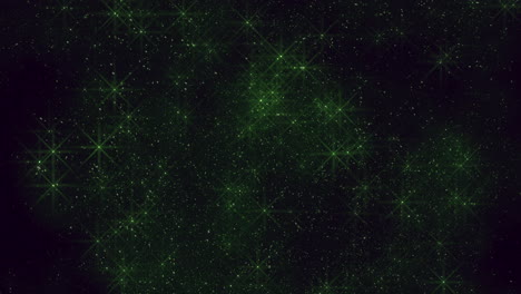 reflective night illuminated green starry pattern