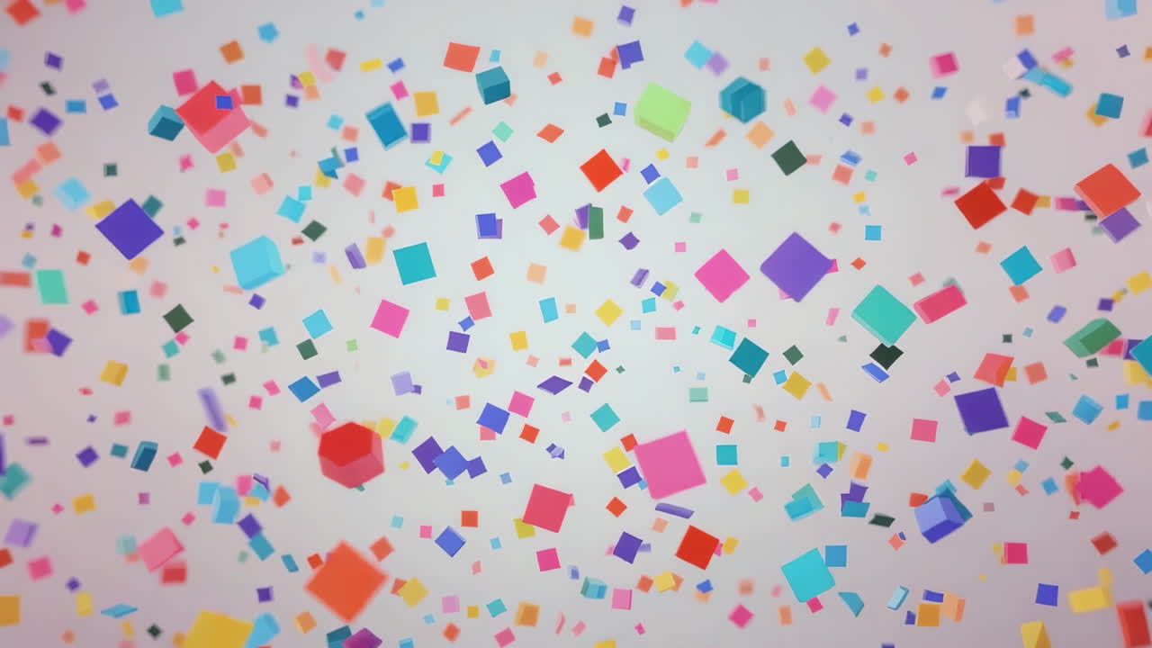 Colorful Abstract Cubes Falling