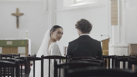 wedding couple in church