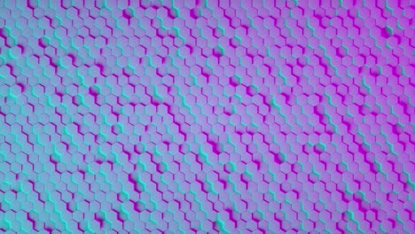 hexagon geometric pattern as abstract background with neon light. 3d animation loop