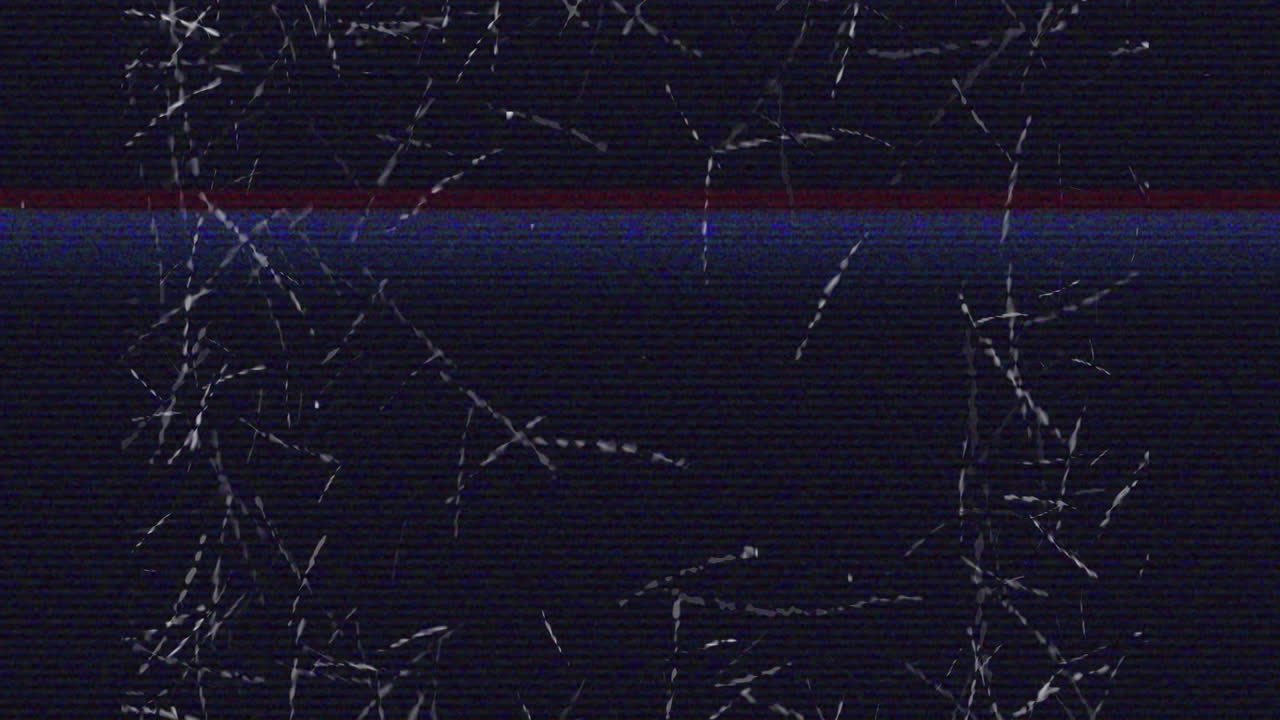 animación de la pantalla chisporroteando en un fondo oscuro