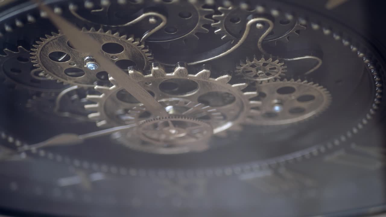 Close-up view of a clock mechanism