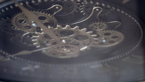 close-up view of a clock mechanism