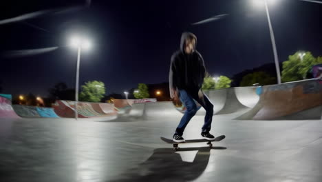 skateboarding at the skate park