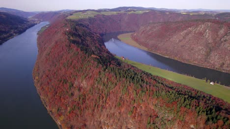 the danube loop in the fall a meandering bend in the river