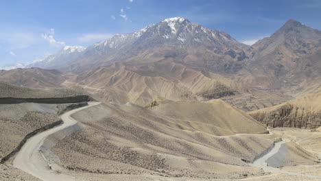 the imposing mountain of ghami himal near to ghami in the upper mustang region of northern nepal, asia