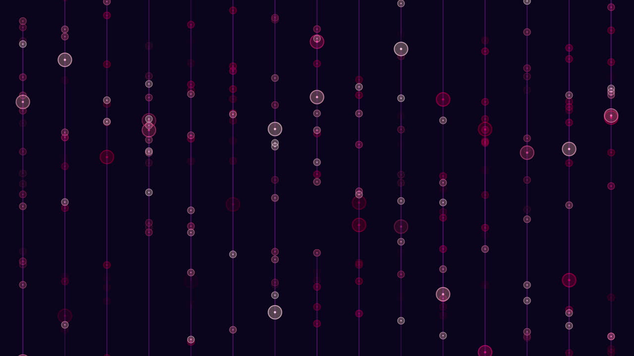 Geometric neon dots with lines in rows on black gradient