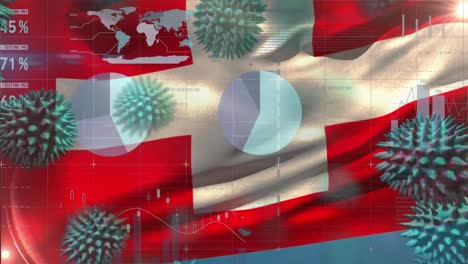 Macro-corona-virus-spreading-with-Swiss-flag-billowing-in-the-background