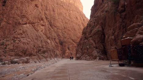 river and mountains smoth footage in the gorgs of toudgha