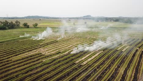 aerial shot open fire at malaysia at southeast asia.