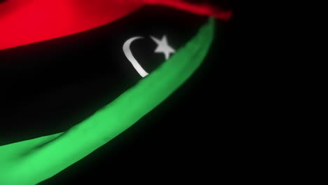 libya flag , realistic 3d animation of waving flag . libya flag waving in the wind. national flag of libya. flag seamless loop animation. 4k high quality, 3d render