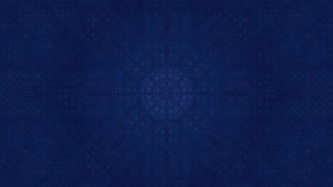 Hypnotic blue and purple kaleidoscopic pattern with swirling geometric shapes and glowing dots - Loopable fractal animation featuring a mesmerizing fusion of mandala-like symmetry and vibrant colors