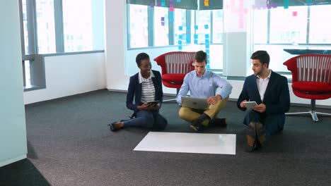 business colleagues using laptop and digital tablet 4k