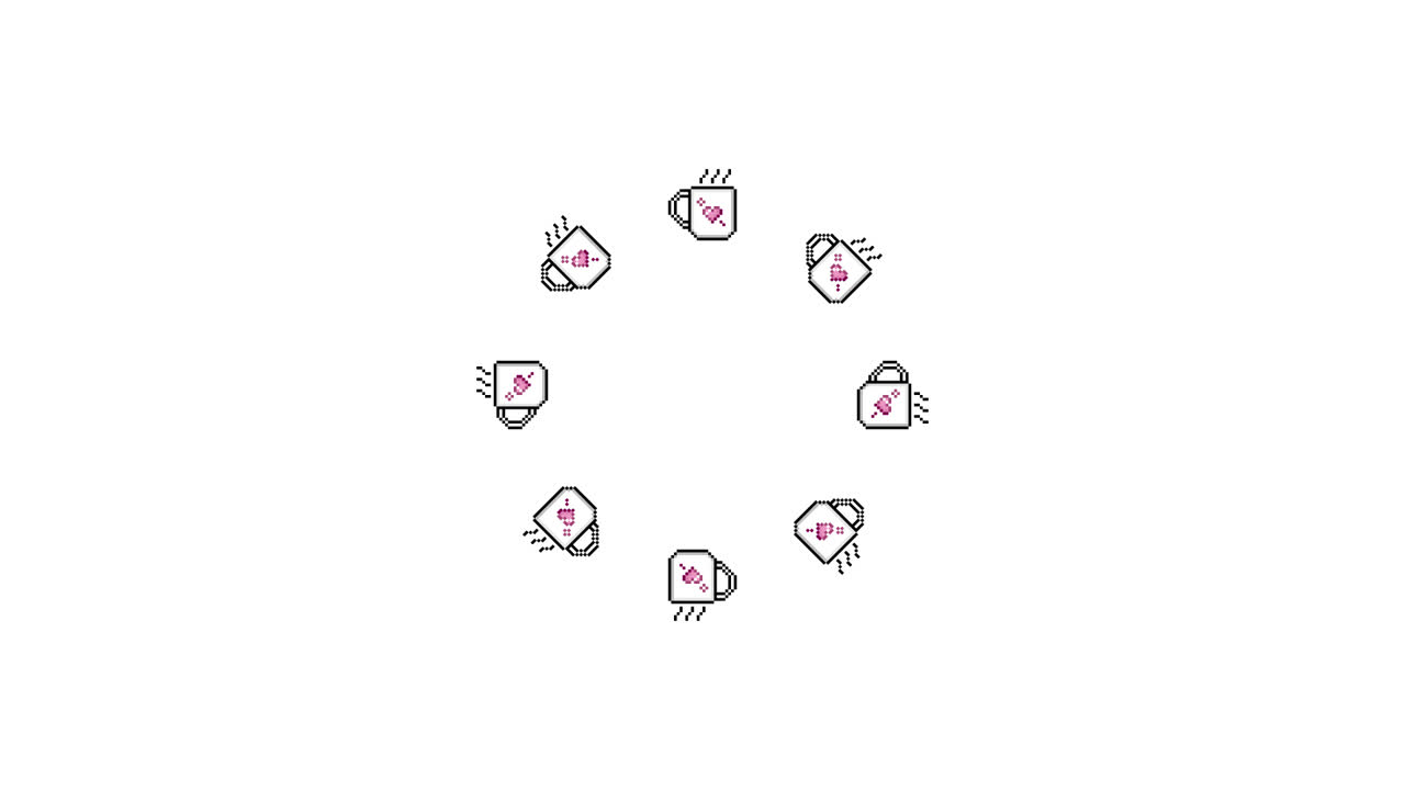 Pixel Art Mug Spinning Circle Animated Overlay Transparent 30fps (1)