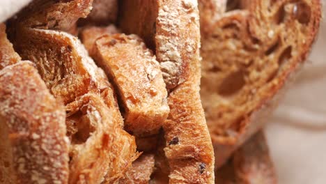 close-up of sliced bread