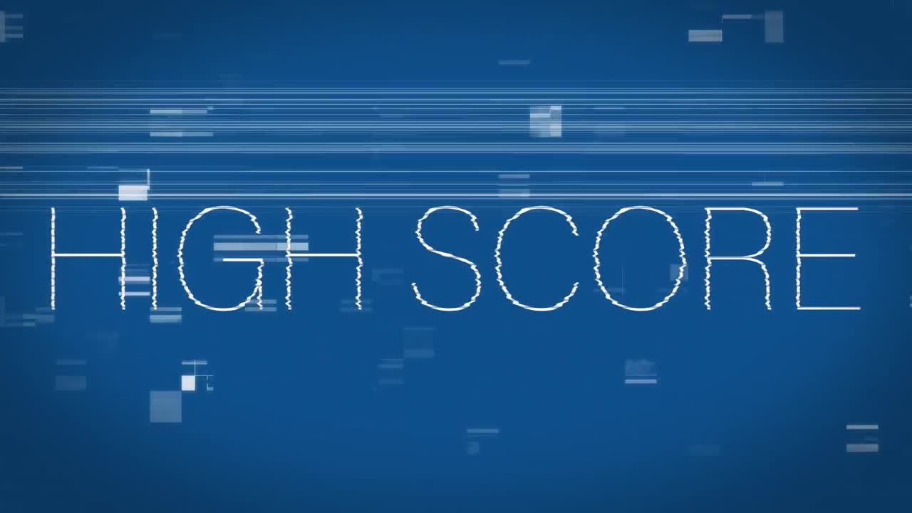 Premium stock video - Animation of high score text on a blue background