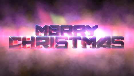 Animationstext-Frohe-Weihnachten-Und-Neonrote-Und-Violette-Lichter-Auf-Der-Bühne-Abstrakter-Feiertagshintergrund