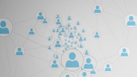 animating social connections, network of interconnected people icons