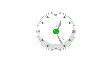 a clock is drawn on a white background and arrows move in a circle